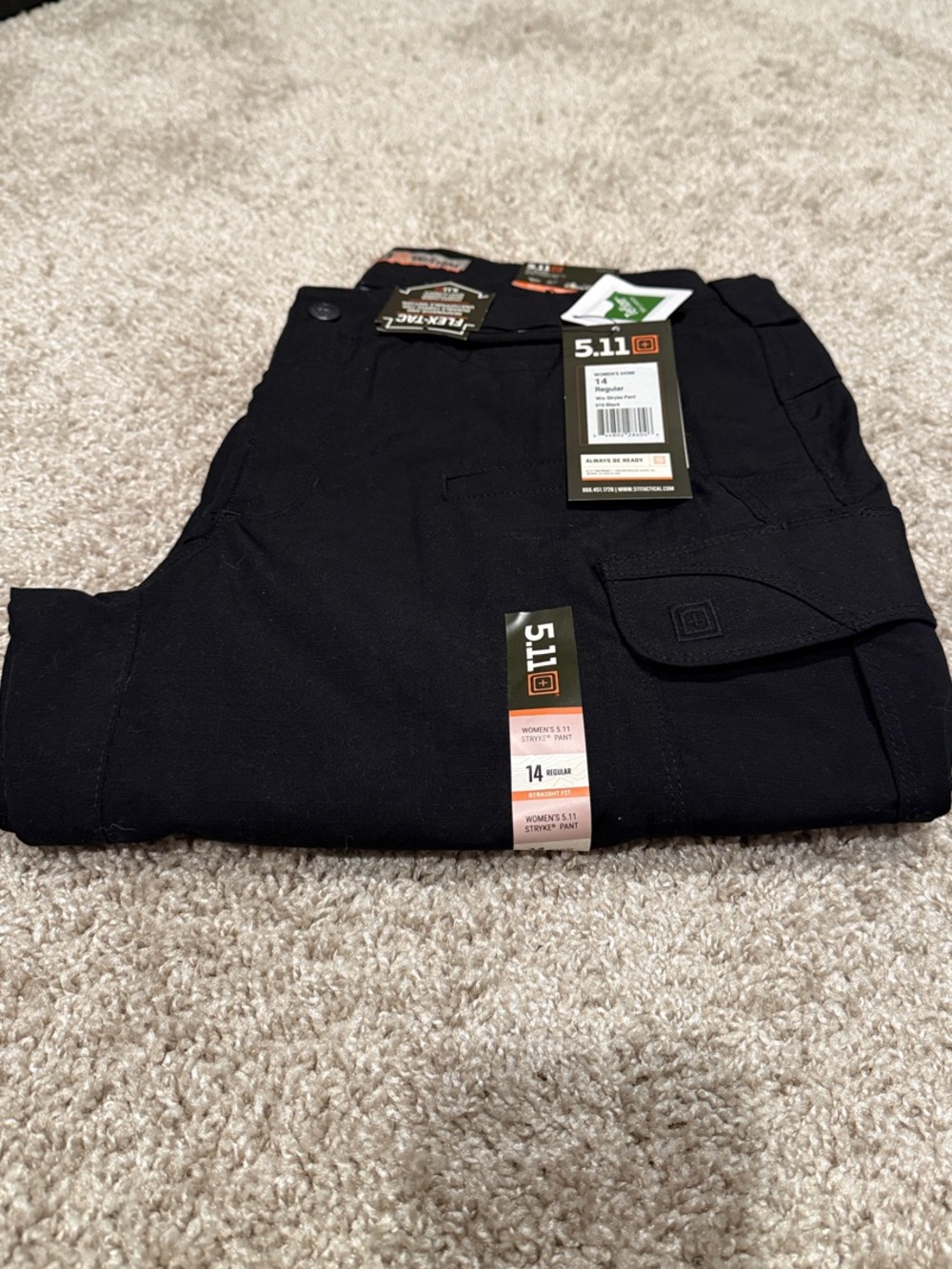 5.11 Tactical Women’s Black Cargo Pants - Heavy-Duty Tactical Wear